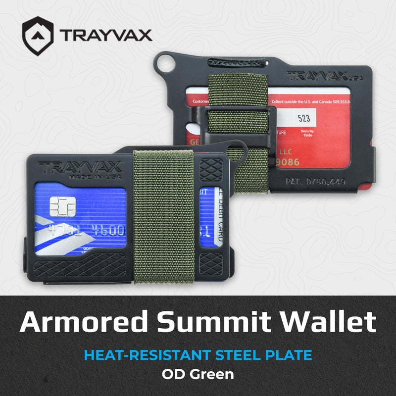 Trayvax Armored Summit Wallet, RFID Front Pocket Metal Credit Card Holder with Money Clip, Slim Minimalist Wallet for Men and Women, OD Green - Image 2